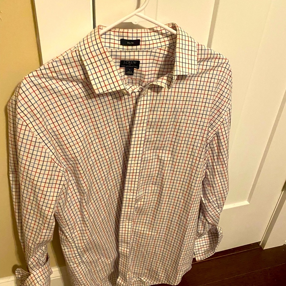 J Crew Slim Fit Checked Button Down